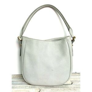ROOMY J.CREW PEBBLED GRAY GENUINE LEATHER TOTE HOBO SHOULDER BAG PURSE HANDBAG